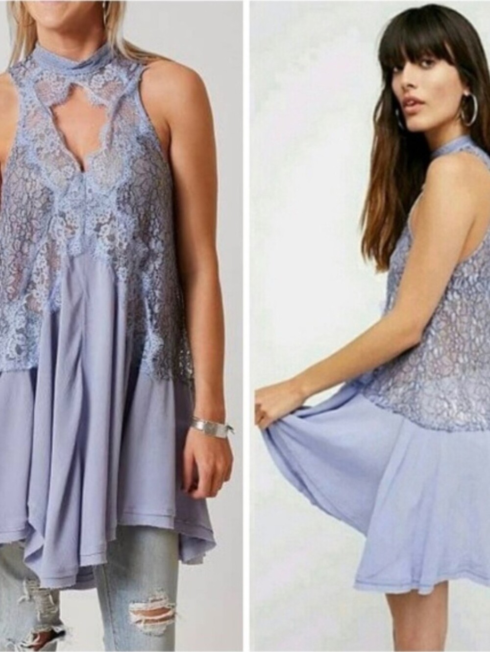 Free People Tell Tale Lace Flared Tunic